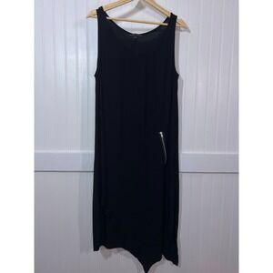 Lurdes Bergada Dress Black Asymmetrical Steampunk Zipper Detail Goth Punk Metal